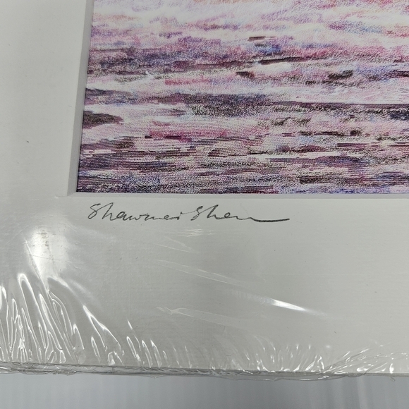 Artwork Print Boys In Surf Colorful Beach Scene Artist Signed In Mat - Picture 3 of 6